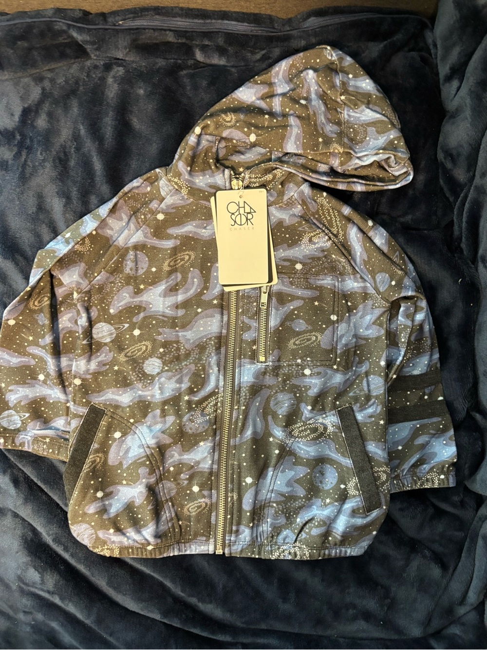 Chaser Kids' Blue Space-Print Hooded Jacket 3T